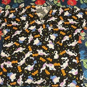 Halloween scrub top